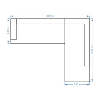 DAFNI καναπές οικιακού χώρου 300x240x95 ταπετσαρία ΕΠΙΛΟΓΗΣ